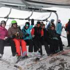 Skiers and boarders were excited to finally get up the slopes for 2020. Photo: Hugh Collins