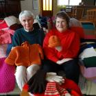 Operation Cover Up knitter Sue Wylie (left) and co-ordinator Suzanne Lane, both of Dunedin, relax...