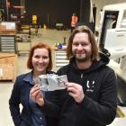 Sarah and Alex Ramsay show off a CNC-milled component in their new factory room at United...