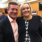 Michael Woodhouse with Judith Collins after Ms Collins was elected leader of the National Party...