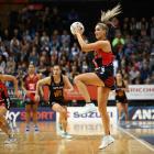 Mainland Tactix goal attack Te Paea Selby-Rickit receives the ball during her team’s ANZ...