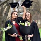 Sisters Rachel (left) and Sarah Lister (25), of Dunedin, mark having gained a bachelor of...