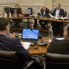 Dunedin Mayor Aaron Hawkins addresses Dunedin city councillors, Dunedin City Council staff and...