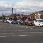 Cars queued for 500m from Shortland St and into Pages Rd, Aranui, to the Whānau Ora testing...