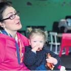 Jamie O’Neill and daughter Eliza Smith (16 months) enjoy some play time at the Gore Plunket rooms...