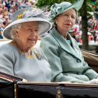 Queen Elizabeth II and Princess Anne, Princess Royal on day three, Ladies Day, of Royal Ascot at...