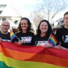 Winter Pride 2020 volunteers (from left) David Dewhurst, Mary Horan, Mini Watson and Aaron...