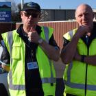 Mosgiel-Taieri Community Patrol vice-chairman Merv Rowe (left) and committee member Dave Mitchell...