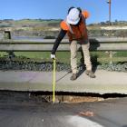 A worker inspects the void. Photo: Supplied