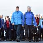 Trixie Trampers founders Sylvia Watt and Alison Jones, along with Mrs Jones’ guide dog Jimmy and...