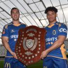 Otago centres Matt Whaanga (Taieri) (left) and Giovanni Leituala (University) will battle each...