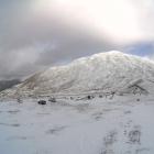 The summit webcam shows the wintry conditions of the Crown Range road this morning. Photo:...