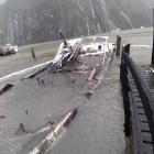 The former fishing boat that burned and sank in Deepwater Basin, Milford Sound, yesterday. PHOTO:...