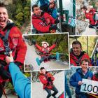 The many faces of Jason Medina at Shotover Canyon Swing on Thursday: with Queenstown police...