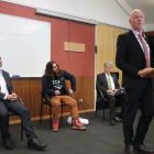 Labour candidate for Southland Jon Mitchell addresses a Grey Power 'Meet the Candidate" meeting....