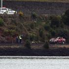 The ute that crashed ended up on railway tracks, which were accessible to emergency services from...