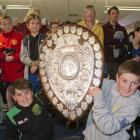  Felix Newell (11, left), and Aaron Hill (10) say it was amazing to get to hold the Ranfurly...