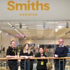 Smiths City staff Mikey Edie-Gray, Angela McDiarmid, Ivy Ardiente and chief executive Tony...