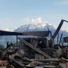 A fire-damaged property in Lake Ohau Village. Photo: Facebook/Gary Kircher
