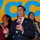 A giddy David Seymour on election night. Photo: Getty Images
