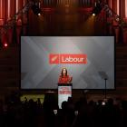 Jacinda Ardern gives her victory speech at Auckland Town Hall. Photo: Getty Images