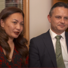 Co-leaders Marama Davidson and James Shaw. Photo: RNZ
