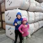 Bales4Blair co-founder Amy Blaikie’s children Josh (8) and Caitlyn (5) Blaikie at Otago Wool...