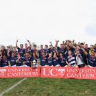 St Andrew's College celebrate their maiden UC Championship title after beating Christchurch Boys'...
