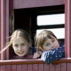 Enjoying the Ocean Beach Railway experience are sisters Jade Anderson (11, left) and Opal...