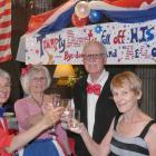 Raising a glass to President Donald Trump’s defeat in the US election are (from left) Suzanne...