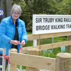 Heritage New Zealand assessment adviser Sarah Gallagher, of Dunedin, opens the Sir Truby King...