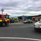 The scene of the prang near the intersection of Orari and Otaki Sts. Photo: Peter McIntosh