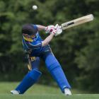 University-Grange batsman Sam Darling swings at a short-pitched delivery during a premier grade...