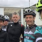 An early gathering of Phantoms social riding group members on arrival in Nelson (from left) Prof...