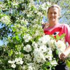 Anna Mackay with dogwood, rhododendron and crab apple flowers. PHOTOS: MARK PRICE
