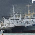 Te Raukura (left) and Aleksey Slobodchikov berthed at the T/U sheds in Otago Harbour. PHOTO:...