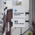 The sign for the site offices of the new Dunedin hospital