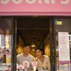 Nikko Kim and Joo Kim at their Jooni’s Crepes window in George St yesterday. PHOTO: GREGOR...
