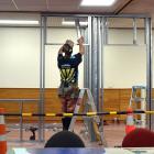 Workmen construct the prayer room on the Dunedin Public Library’s first floor yesterday.PHOTO...
