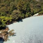 The section of the Lower Hollyford Rd washed out during the February floods. PHOTO: NZTA

