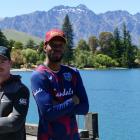 New Zealand A captain Cole McConchie (left) and his West Indies counterpart, Roston Chase, enjoy...