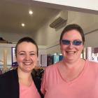 Friends Kat Hammerstein (left) and Janice Naziris shaved their hair off to raise money for the...