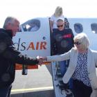 Sounds Air managing director Andrew Crawford welcomes Waitaki MP Jacqui Dean and eight other...