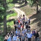 About 50 Mosgiel locals gather to celebrate the opening of the new track near AgResearch in...