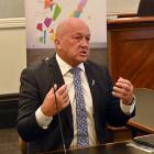 Clutha Mayor Bryan Cadogan at yesterday’s Representation Commission hearing in Dunedin. 