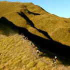 Members of the Queenstown Mountain Biking Club on the Rude Rock trail, which they completed in...