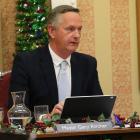 Waitaki Mayor Gary Kircher at the final Waitaki District Council meeting of the year.  PHOTO:...