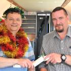 Summer train trial project manager Troy Williams (left) and Dunedin Railways Ltd health, safety,...