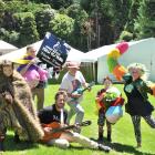 Preparing for the latest Whare Flat Folk Festival, at the Waiora Scout Camp yesterday, are (from...