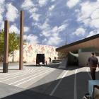 An artist’s impression of the proposed design for new destination toilets in Clyde St, Balclutha....